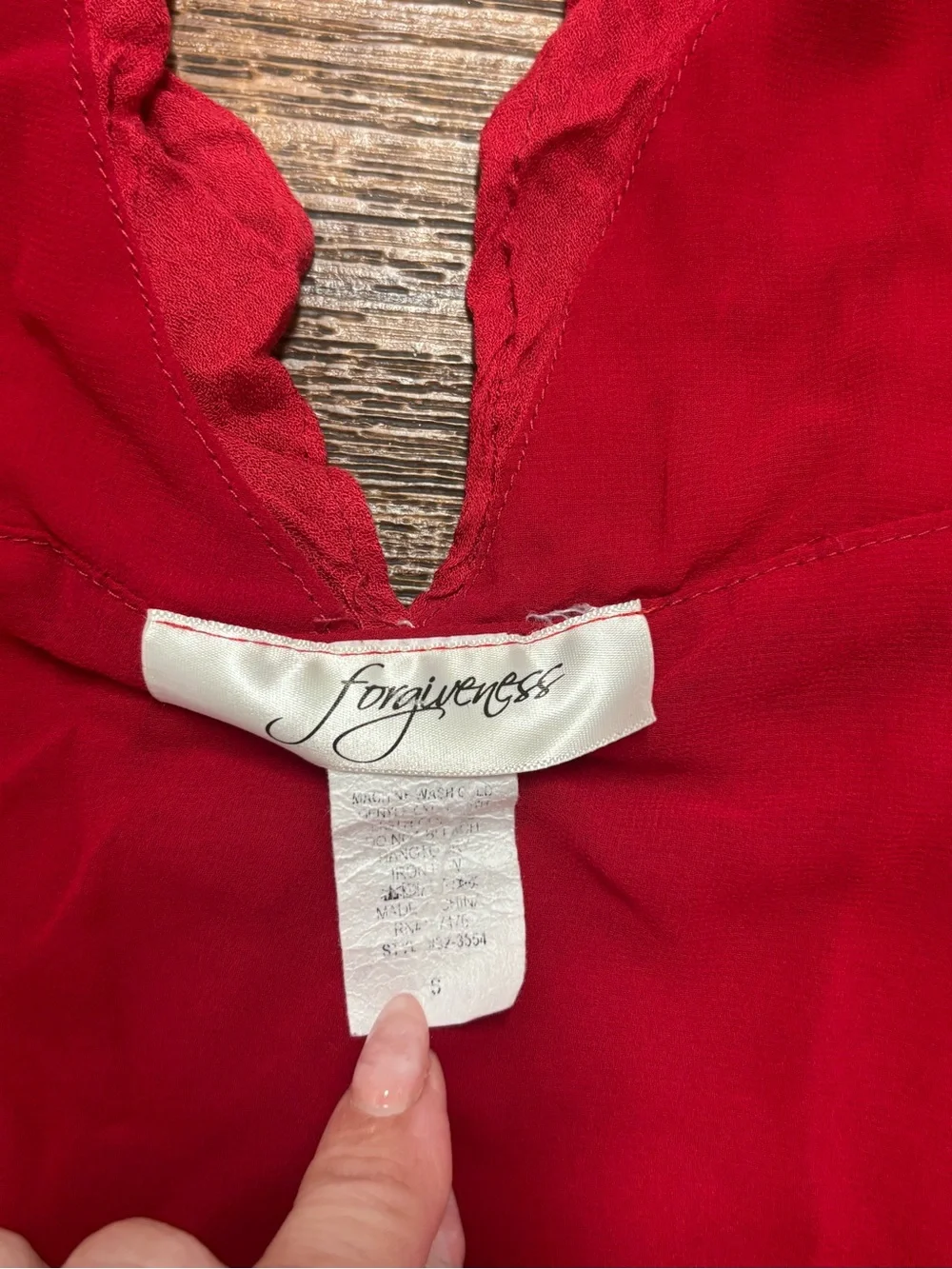 Red Ruffle V-Neck Mini Dress - Picture 7 of 7